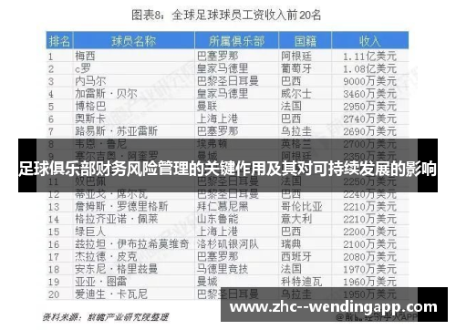 足球俱乐部财务风险管理的关键作用及其对可持续发展的影响